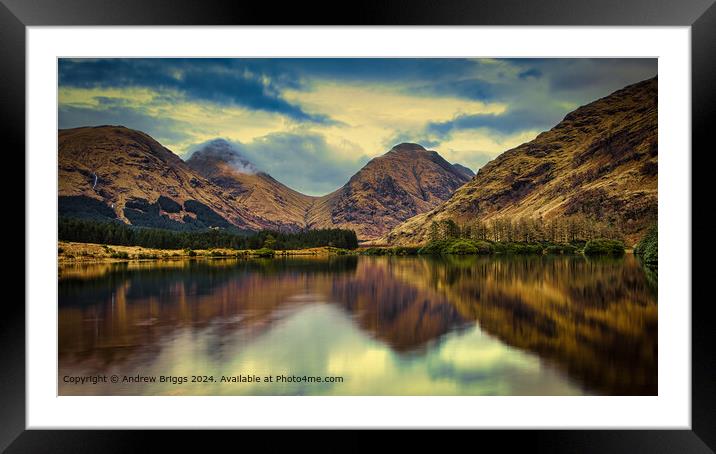 Small Lochan in the Highlands of Scotland. Framed Mounted Print by Andrew Briggs
