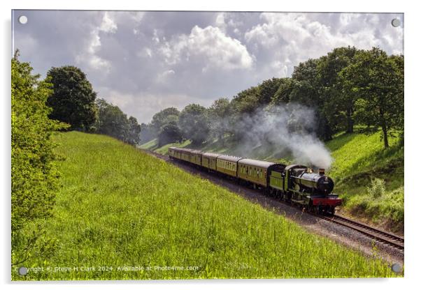 6880 Betton Grange on the GWSR Railway  Acrylic by Steve H Clark
