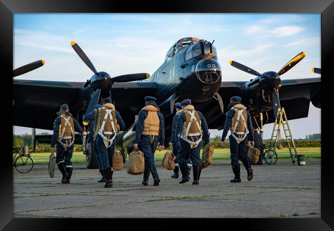 Lancaster Bomber Crew Framed Print by J Biggadike