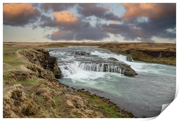 Aegissidufoss waterfalls, near Hella Iceland Print by kathy white