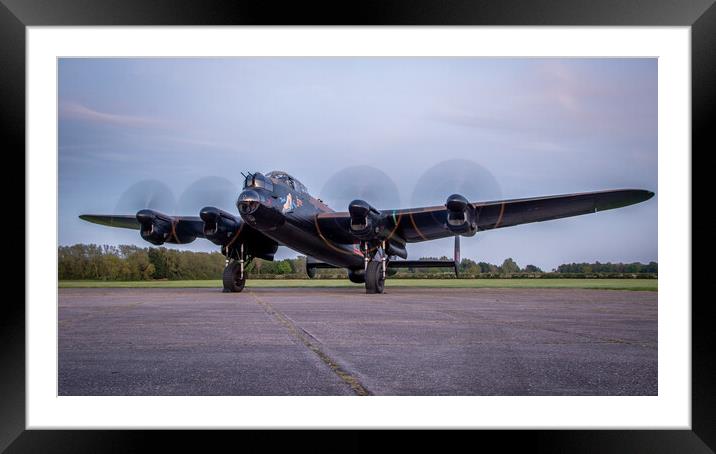 Lancaster Bomber Framed Mounted Print by J Biggadike