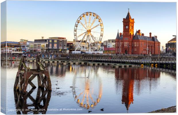 Cardiff Bay Reflections Canvas Print by Jim Monk