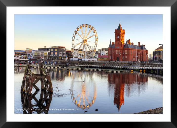 Cardiff Bay Reflections Framed Mounted Print by Jim Monk
