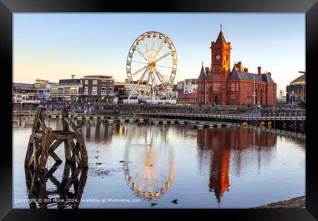 Cardiff Bay Reflections Framed Print by Jim Monk