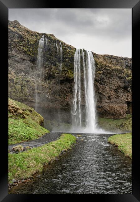  Seljalandsfoss waterfall Iceland Framed Print by kathy white