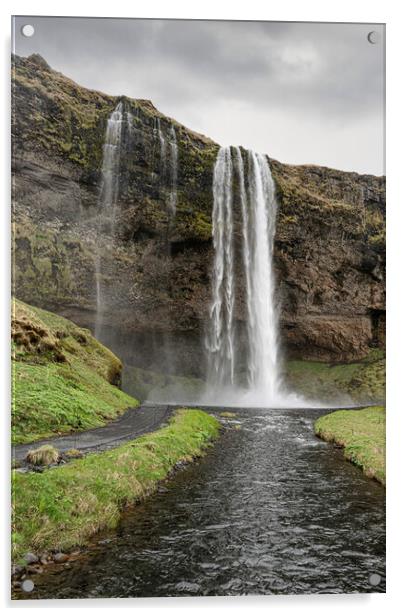  Seljalandsfoss waterfall Iceland Acrylic by kathy white