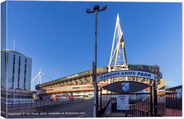 The Principality Stadium, Cardiff Canvas Print by Jim Monk