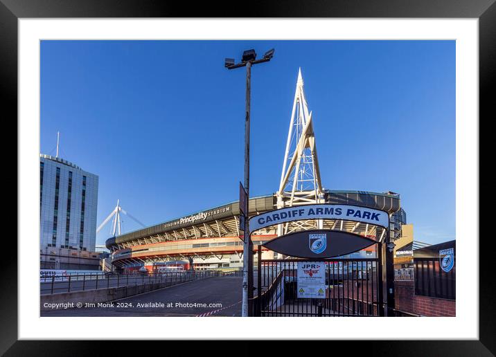 The Principality Stadium, Cardiff Framed Mounted Print by Jim Monk