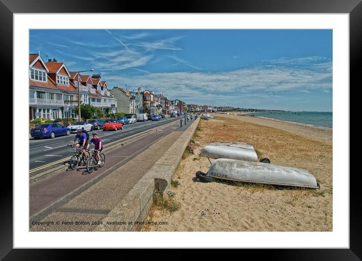 Eastern Esplanade looking east at Thorpe Bay, Southend on Sea, Essex. Framed Mounted Print by Peter Bolton