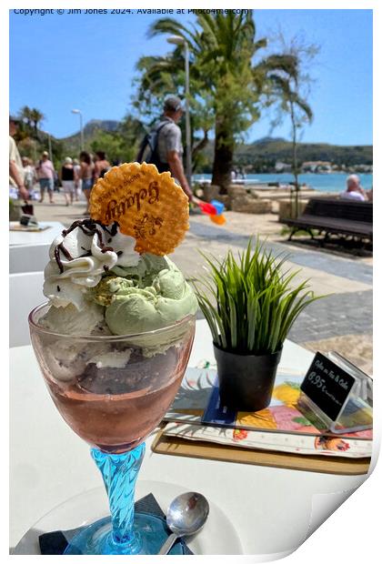 Lovely Ice cream sundae in Puerto Pollensa. Print by Jim Jones