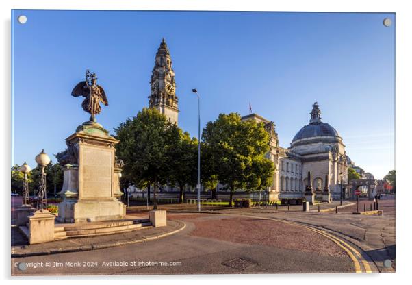Cardiff City Hall Acrylic by Jim Monk