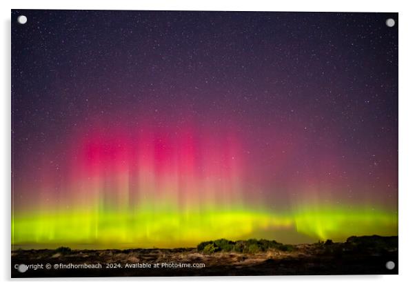 findhorn beach northern lights  Acrylic by @findhornbeach 