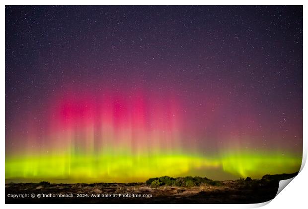 findhorn beach northern lights  Print by @findhornbeach 