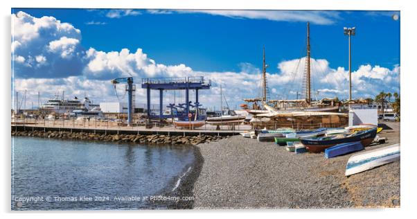 The port of Playa Blanca on Lanzarote Acrylic by Thomas Klee