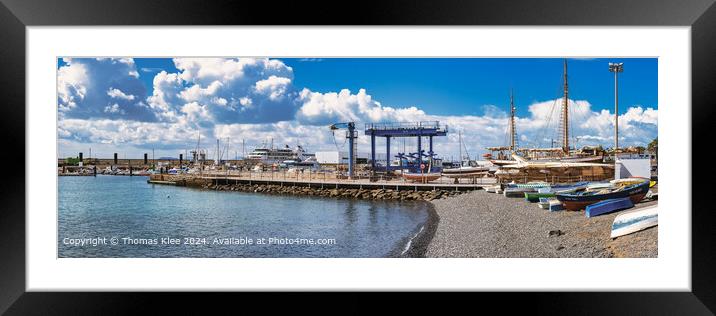 Panorama view of the port of Playa Blanca on Lanzarote Framed Mounted Print by Thomas Klee