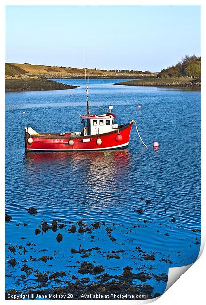 Strangford Lough Boat, Northern Ireland Print by Jane McIlroy