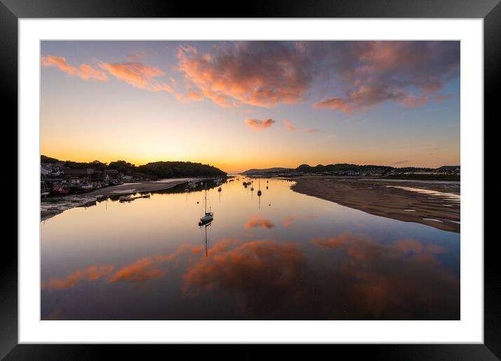 Sunset over Conwy Estuary  Framed Mounted Print by Gail Johnson