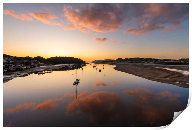 Sunset over Conwy Estuary  Print by Gail Johnson