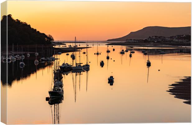 Sunset over the Conwy Estuary Canvas Print by Gail Johnson