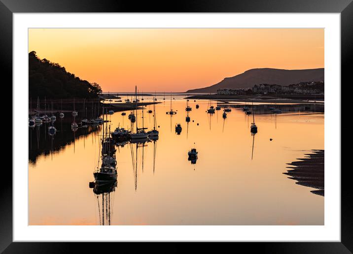 Sunset over the Conwy Estuary Framed Mounted Print by Gail Johnson