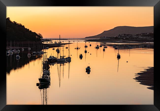Sunset over the Conwy Estuary Framed Print by Gail Johnson