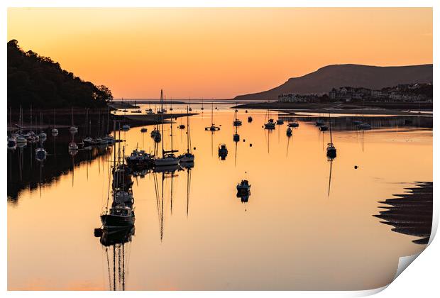Sunset over the Conwy Estuary Print by Gail Johnson