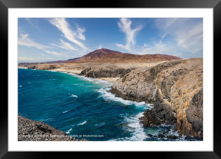 The Papagayo beaches on the southwest coast of Lanzarote Framed Mounted Print by Thomas Klee