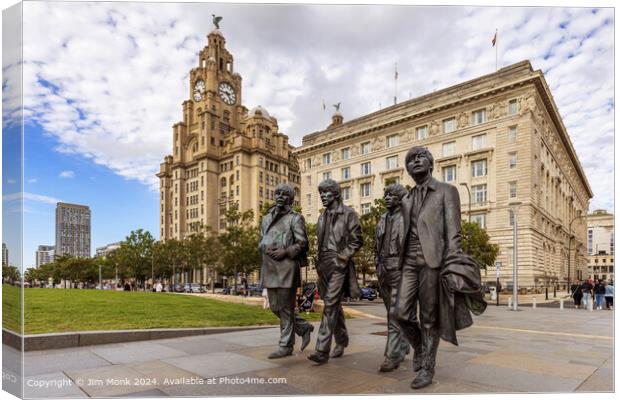 The Beatles Statue Liverpool Canvas Print by Jim Monk