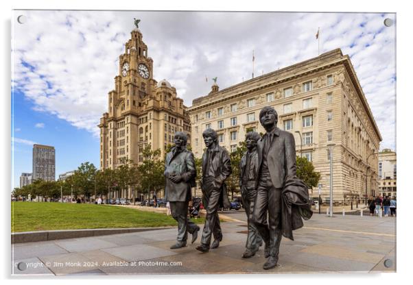 The Beatles Statue Liverpool Acrylic by Jim Monk