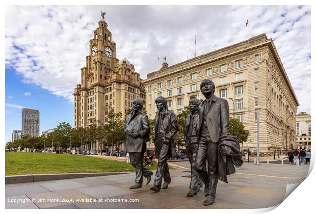 The Beatles Statue Liverpool Print by Jim Monk