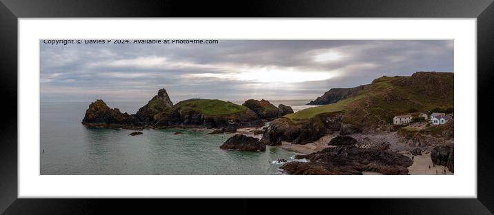 Early evening looking out over Kynance Cove. Framed Mounted Print by Davies P