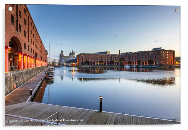 Royal Albert Dock Liverpool Acrylic by Jim Monk