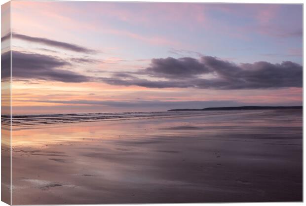 Sunset along the North Devon coastline Canvas Print by Tony Twyman