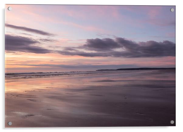 Sunset along the North Devon coastline Acrylic by Tony Twyman