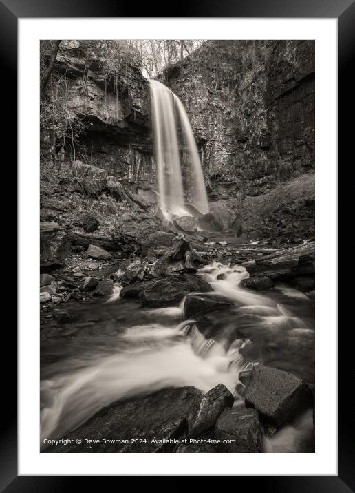 Melincourt Falls Framed Mounted Print by Dave Bowman