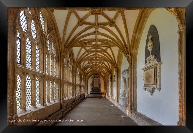 Wells Cathedral Cloisters Framed Print by Jim Monk