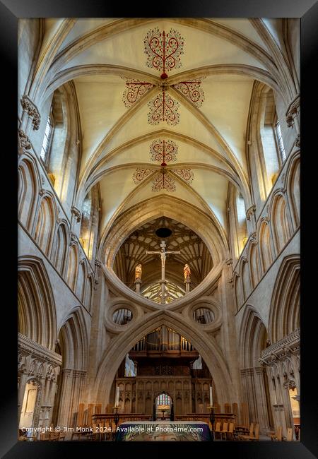 Wells Cathedral Interior Framed Print by Jim Monk