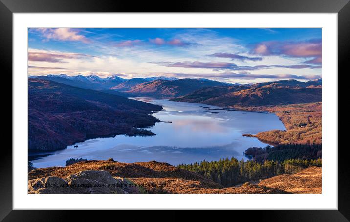 A view from the summit of Ben A'an, Scotland Framed Mounted Print by Andrew Briggs