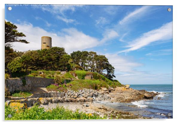 Fort Saumarez on Guernsey Coast Acrylic by Pearl Bucknall