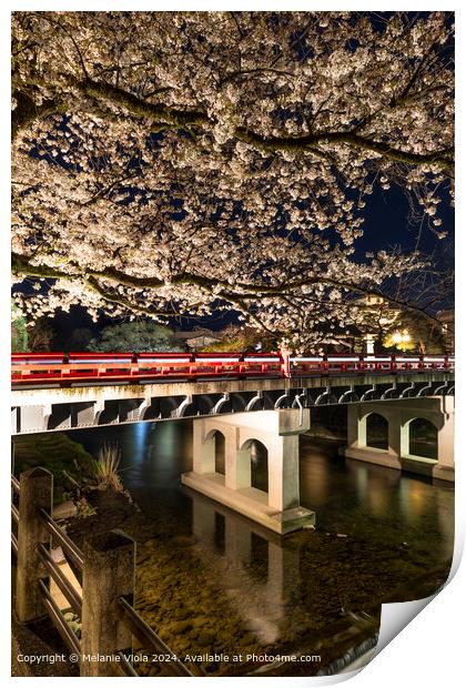 Charming Nakabashi Bridge in the evening Print by Melanie Viola