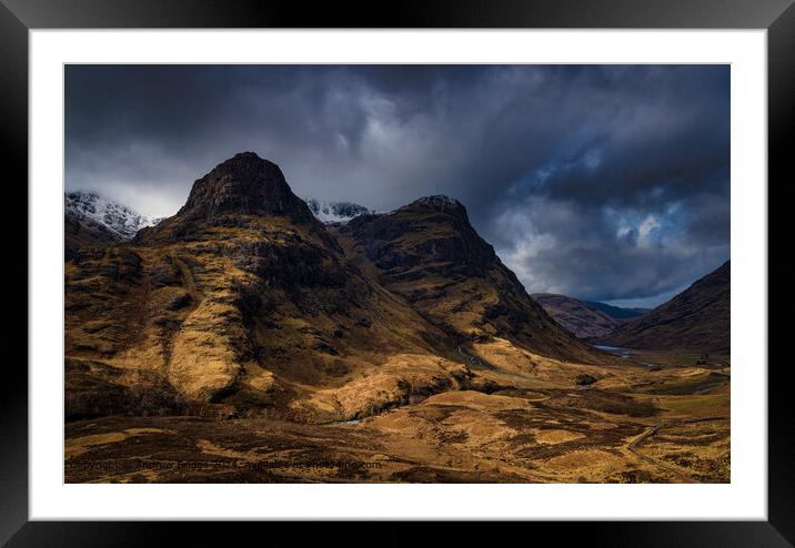 The Three Sisters of Glencoe, Scotland. Framed Mounted Print by Andrew Briggs