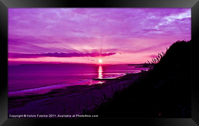 Crimson Silhouette Sunset Framed Print by Kelvin Futcher 2D Photography