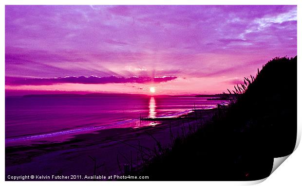 Crimson Silhouette Sunset Print by Kelvin Futcher 2D Photography