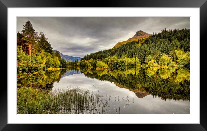 Glencoe Lochan reflections Framed Mounted Print by Andrew Briggs