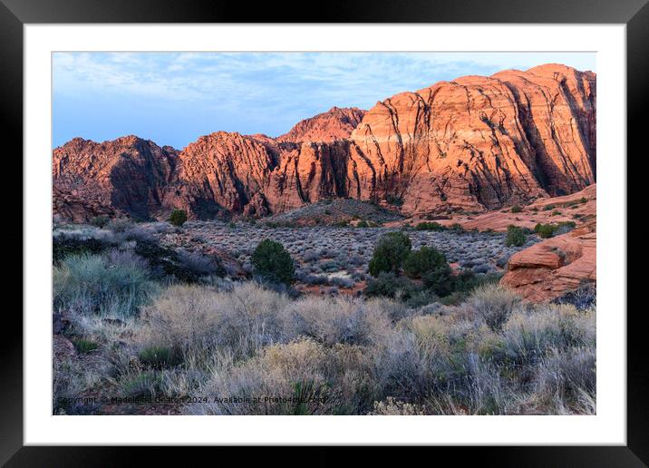 Stunning Sunrise Glow on the Red Rock Cliffs at Sn Framed Mounted Print by Madeleine Deaton