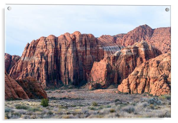 The Epic Red Rock Formations and Cliffs at Snow Canyon State Park Acrylic by Madeleine Deaton