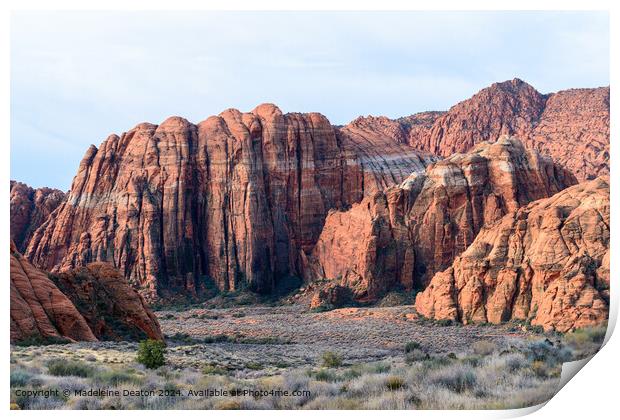 The Epic Red Rock Formations and Cliffs at Snow Canyon State Park Print by Madeleine Deaton