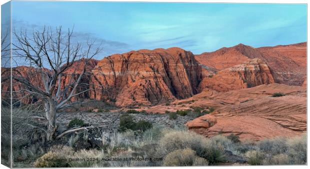 Snow Canyon State Park Stunning Red Rock Cliffs at Sunrise Canvas Print by Madeleine Deaton