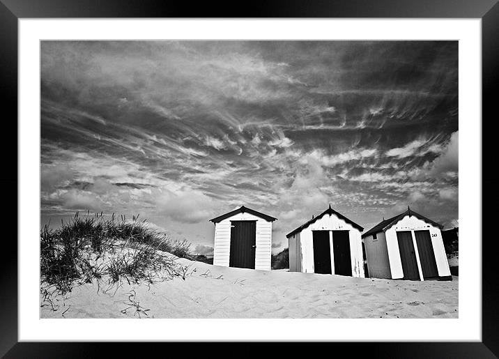 Wispy Clouds over Southwold Beach Huts 2 Framed Mounted Print by Paul Macro