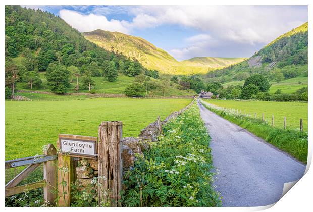 Sun kissed Helvellyn range from Ullswater Print by Tim Hill